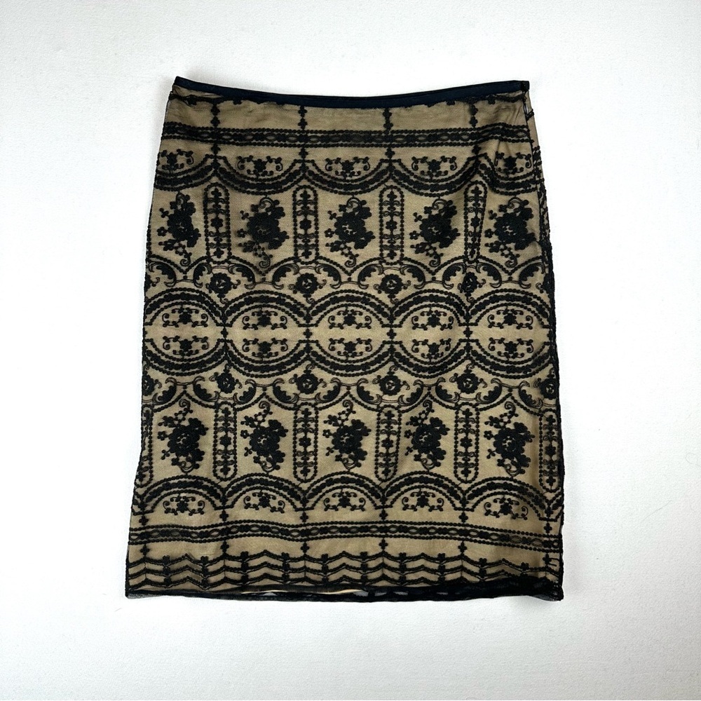 Beth Bowley Embroidered Lace Overlay Skirt Office Party